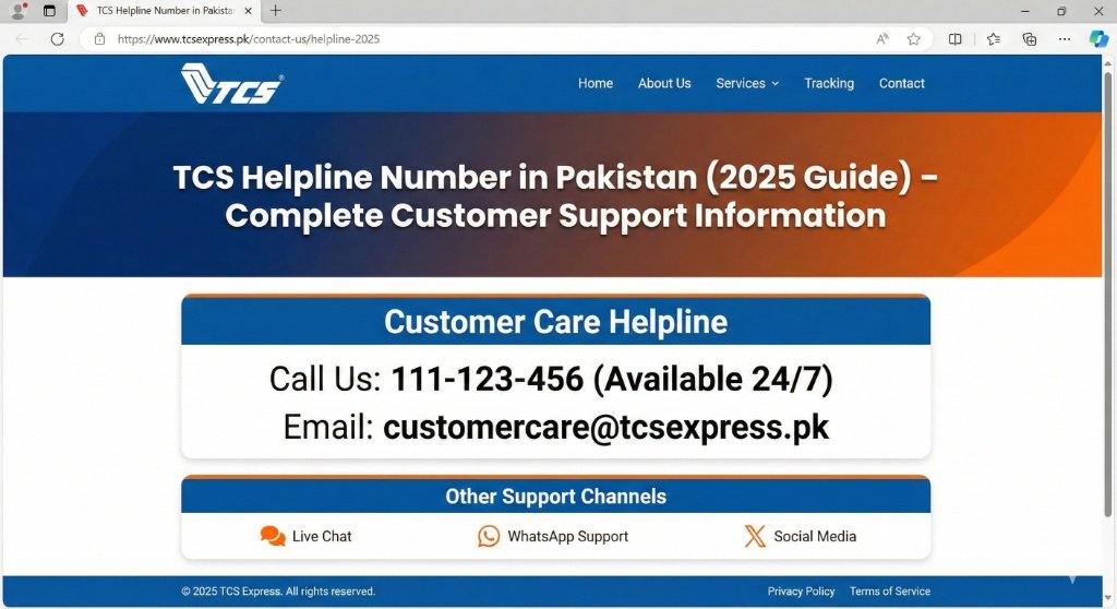 TCS Helpline Number in Pakistan (2025 Guide) – Complete Customer Support Information
