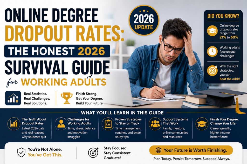 Online Degree Dropout Rates: The Honest 2026 Survival Guide for Working Adults 